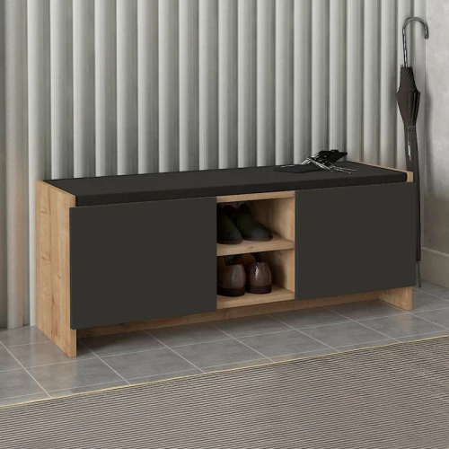 454616 ΠΑΠΟΥΤΣΟΘΗΚΗ VERLY MEGAPAP ΧΡΩΜΑ SAPPHIRE OAK - ΑΝΘΡΑΚΙ 110X33,2X43ΕΚ.