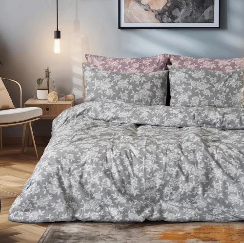 480070 BEAUTY HOME ΣΕΤ ΣΕΝΤΟΝΙΑ ΦΑΝΕΛΕΝΙΑ ΜΟΝΑ MERLOT ART 12634 170X260 ΓΚΡΙ