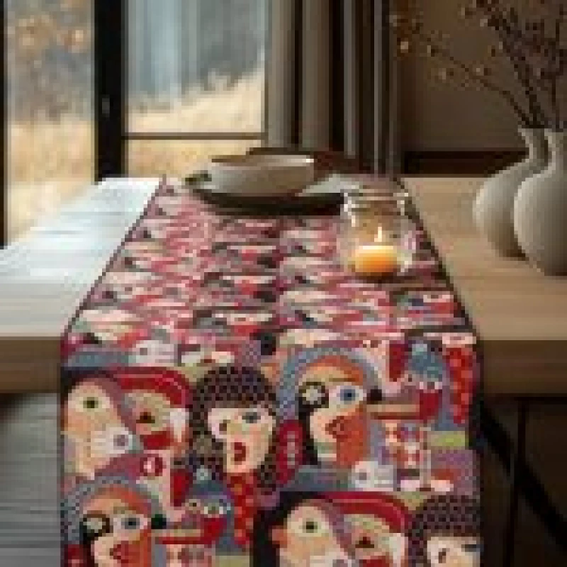 479675 BEAUTY HOME ΡΑΝΝΕΡ ΣΤΟΦΑ ΠΟΛΥΧΡΩΜΑ ΠΡΟΣΩΠΑ 34 CM X 1,5 M