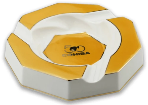 Σταχτοδοχείο Κεραμικό Cohiba 3 θέσεων Yellow για Πούρα - ASH-308A