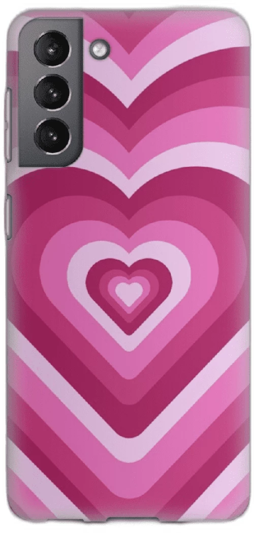 Hearts Silicone case Θήκη για Samsung Galaxy S21+ Plus pink