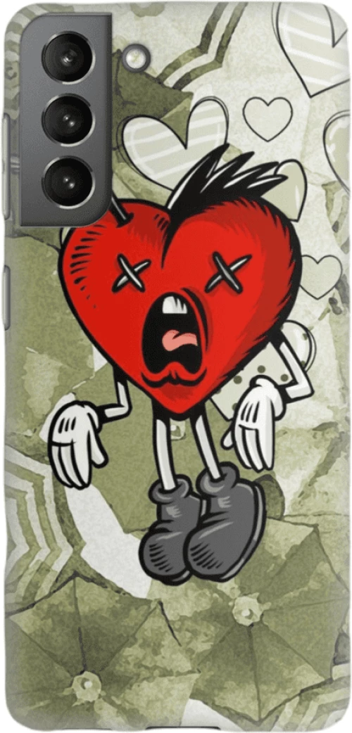 Heart Silicone case Θήκη για Samsung Galaxy S21 red