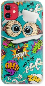 Comic Eyes Silicone case Θήκη για Iphone 12 Mini green
