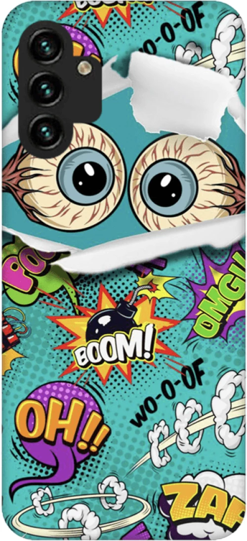 Comic Eyes Silicone case Θήκη για Samsung Galaxy A13 5G / A04S green