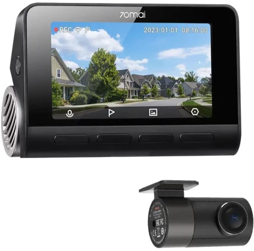 70mai A800S-1 Front & Rear Dash Cam 4k w. screen set w. RC06 Rearview Cam - 2160p 140FOV 500mAh Car