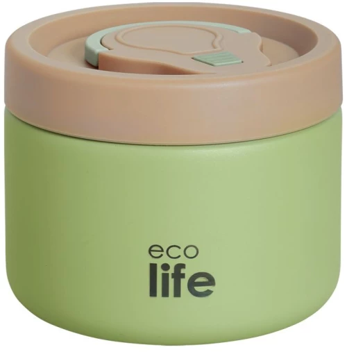 Στρογγυλό Ανοξείδωτο Θερμός Φαγητού Ecolife 650ml Πράσινο