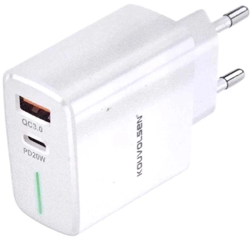 Αντάπτορας φόρτισης Fast Charge με 2 θύρες USB-A & Type-C - 20W - CX143 - 161438