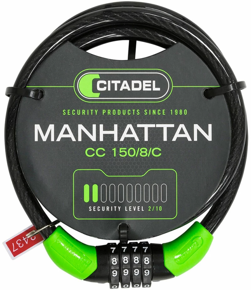 Λουκέτο καλώδιο Citadel Manhattan cc 150/8/c Συνδυασμός Μαύρο 150 cm