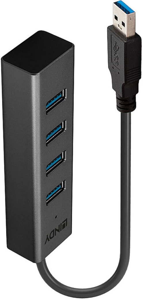 USB Hub LINDY 43324 Μαύρο