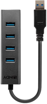 USB Hub LINDY 43324 Μαύρο