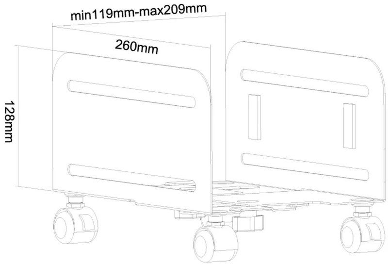 Στήριγμα CPU με Ρόδες Neomounts CPU-M100BLACK