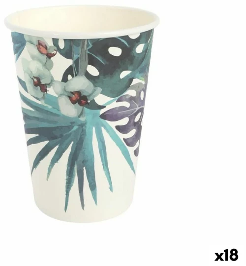 Σετ ποτηριών Algon Αναλώσιμα Χαρτόνι Τροπικό 8 Τεμάχια 330 ml (x18)