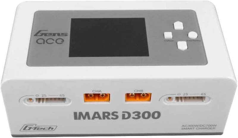 Gens Ace IMARS D300 G-Tech Channel AC/DC 300W/700W RC Battery Charger-EU White