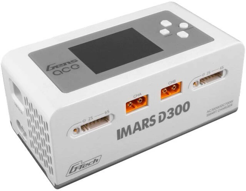 Gens Ace IMARS D300 G-Tech Channel AC/DC 300W/700W RC Battery Charger-EU White
