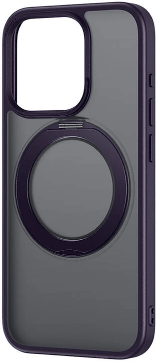 Phone Case Baseus SkyRing Magnetic with Stand for iP 14 Pro Max + tempered-glass and cleaning kit (purple)