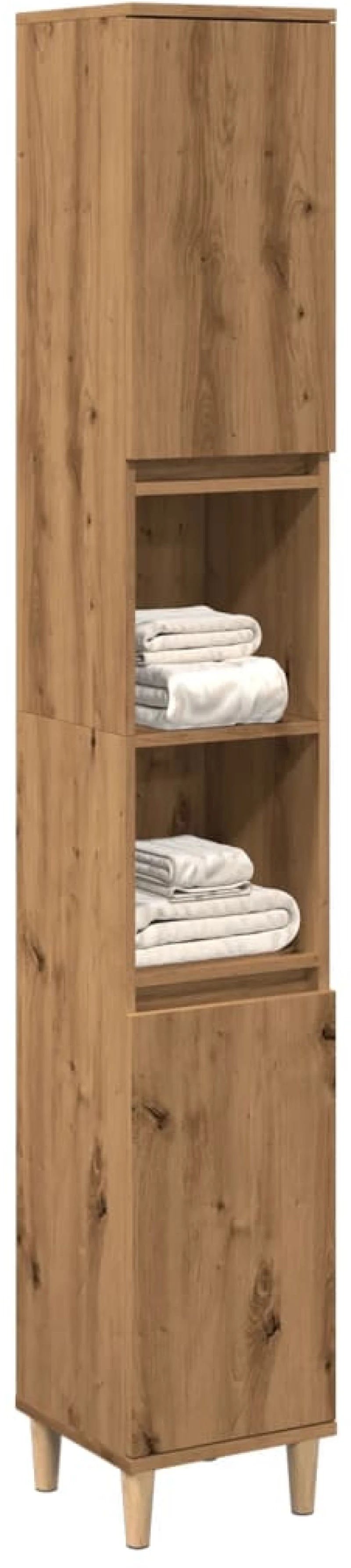 vidaXL Ντουλάπι μπάνιου Δρυς τεχνίτης 30x30x190 cm Κατασκευασμένο ξύλο