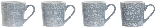 Σετ 4 Κούπες Φλιτζάνια Home ESPRIT Μπλε Πήλινα 340 ml 13 x 9,5 x 9,2 cm Mandala