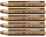 Χρωματιστά μολύβια Stabilo Woody Καφέ 3-σε-1 (5 Μονάδες)