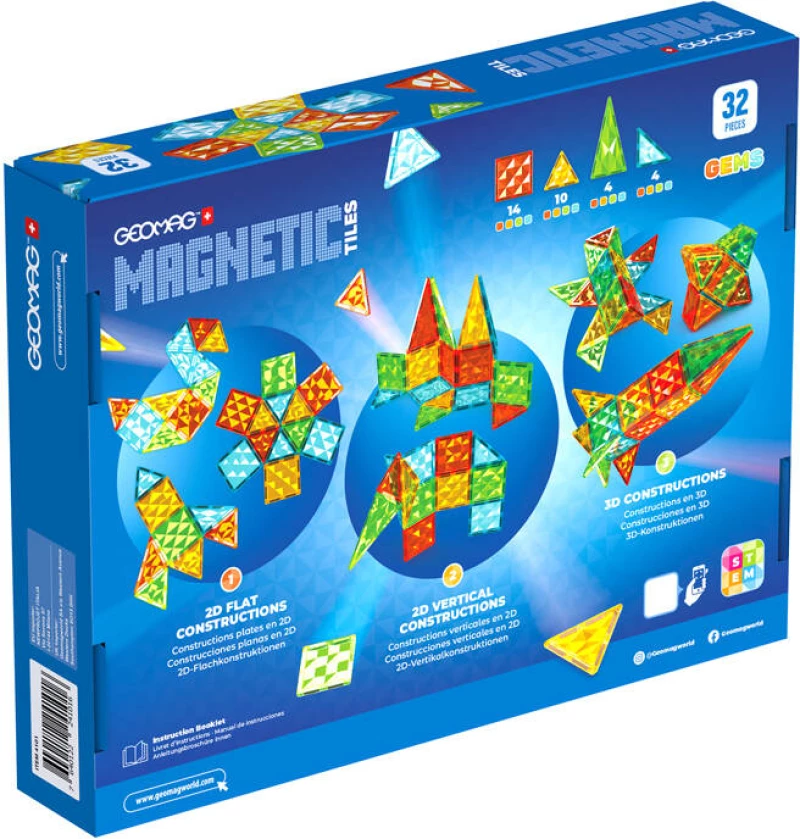 Geomag Gems 32 μαγνητικά πλακίδια