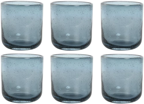 Σετ ποτηριών Home ESPRIT Μπλε Κρυστάλλινο 320 ml (x6)
