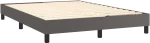 vidaXL Κρεβάτι Boxspring με Στρώμα Γκρι 140x200εκ. από Συνθετικό Δέρμα