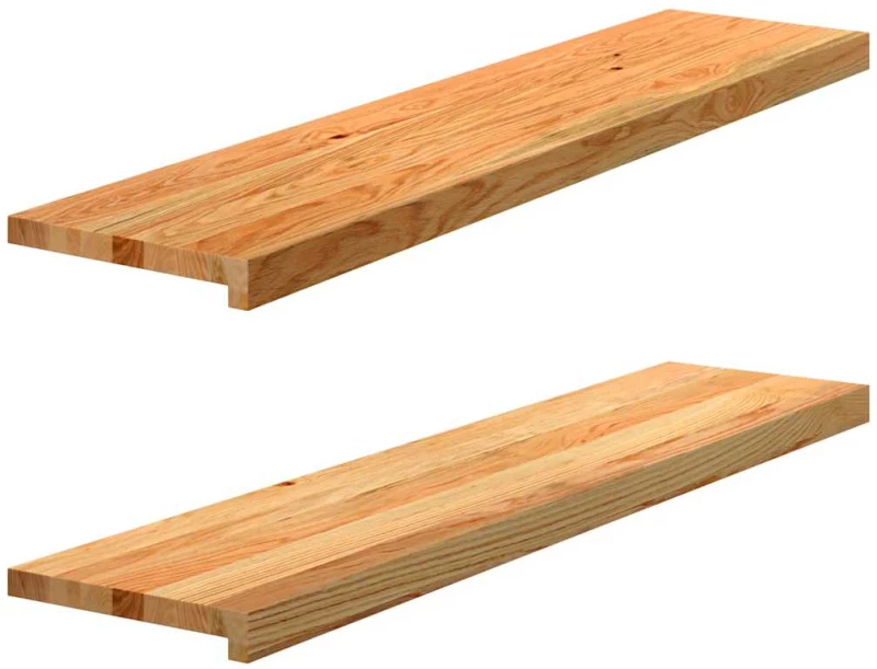 vidaXL Πατάκια Σκάλας 2 τεμ. Ανοιχτό Καφέ 110x30x2 cm Ξύλο Δρυός