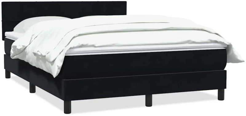 vidaXL Κρεβάτι Boxspring με Στρώμα Μαύρο 160x210 εκ. Βελούδινο
