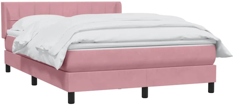 vidaXL Κρεβάτι Boxspring με Στρώμα Σκούρο Γκρι 140x210 εκ. Βελούδινο