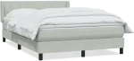 vidaXL Κρεβάτι Boxspring με Στρώμα Ανοιχτό Γκρι 160x210 εκ. Βελούδινο