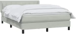 vidaXL Κρεβάτι Boxspring με Στρώμα Ανοιχτό Γκρι 160x210 εκ. Βελούδινο
