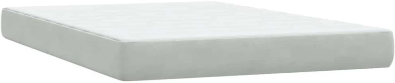 vidaXL Κρεβάτι Boxspring με Στρώμα Ανοιχτό Γκρι 160x210 εκ. Βελούδινο