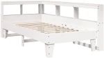 vidaXL Κρεβάτι Βιβλιοθήκη Χωρίς Στρώμα Λευκό 75x190 εκ Μασίφ Πεύκο