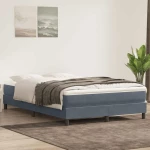 vidaXL Κρεβάτι Boxspring με Στρώμα Σκούρο Γκρι 160x210 εκ. Βελούδινο