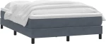 vidaXL Κρεβάτι Boxspring με Στρώμα Σκούρο Γκρι 160x210 εκ. Βελούδινο