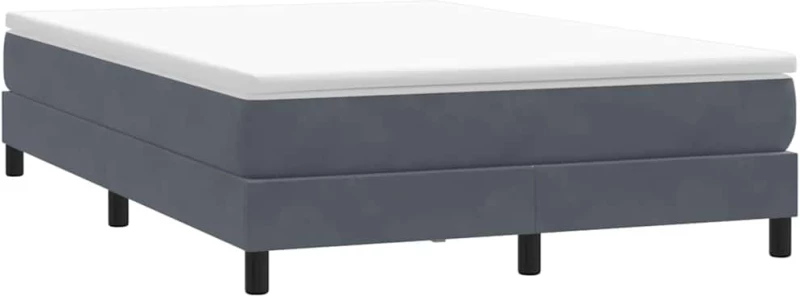 vidaXL Κρεβάτι Boxspring με Στρώμα Σκούρο Γκρι 160x210 εκ. Βελούδινο