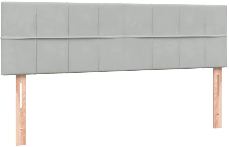 vidaXL Κρεβάτι Boxspring με Στρώμα Ανοιχτό Γκρι 160x220 εκ. Βελούδινο