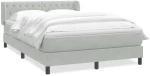 vidaXL Κρεβάτι Boxspring με Στρώμα Ανοιχτό Γκρι 160x210 εκ. Βελούδινο