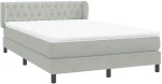vidaXL Κρεβάτι Boxspring με Στρώμα Ανοιχτό Γκρι 160x210 εκ. Βελούδινο