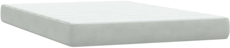 vidaXL Κρεβάτι Boxspring με Στρώμα Ανοιχτό Γκρι 160x210 εκ. Βελούδινο