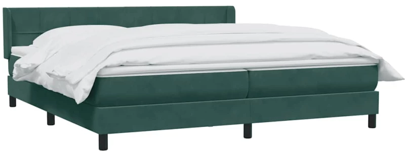 vidaXL Box Spring κρεβάτι με στρώμα σκούρο πράσινο 180x220cm Βελούδινο