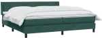 vidaXL Box Spring κρεβάτι με στρώμα σκούρο πράσινο 180x220cm Βελούδινο
