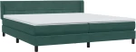 vidaXL Box Spring κρεβάτι με στρώμα σκούρο πράσινο 180x220cm Βελούδινο