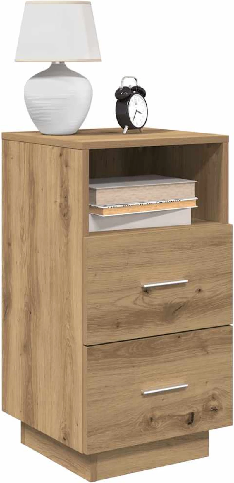 vidaXL Κομοδίνο με 2 συρτάρια Αρτισιανή Δρυς 36x36x68 εκ.