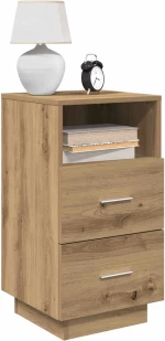 vidaXL Κομοδίνο με 2 συρτάρια Αρτισιανή Δρυς 36x36x68 εκ.