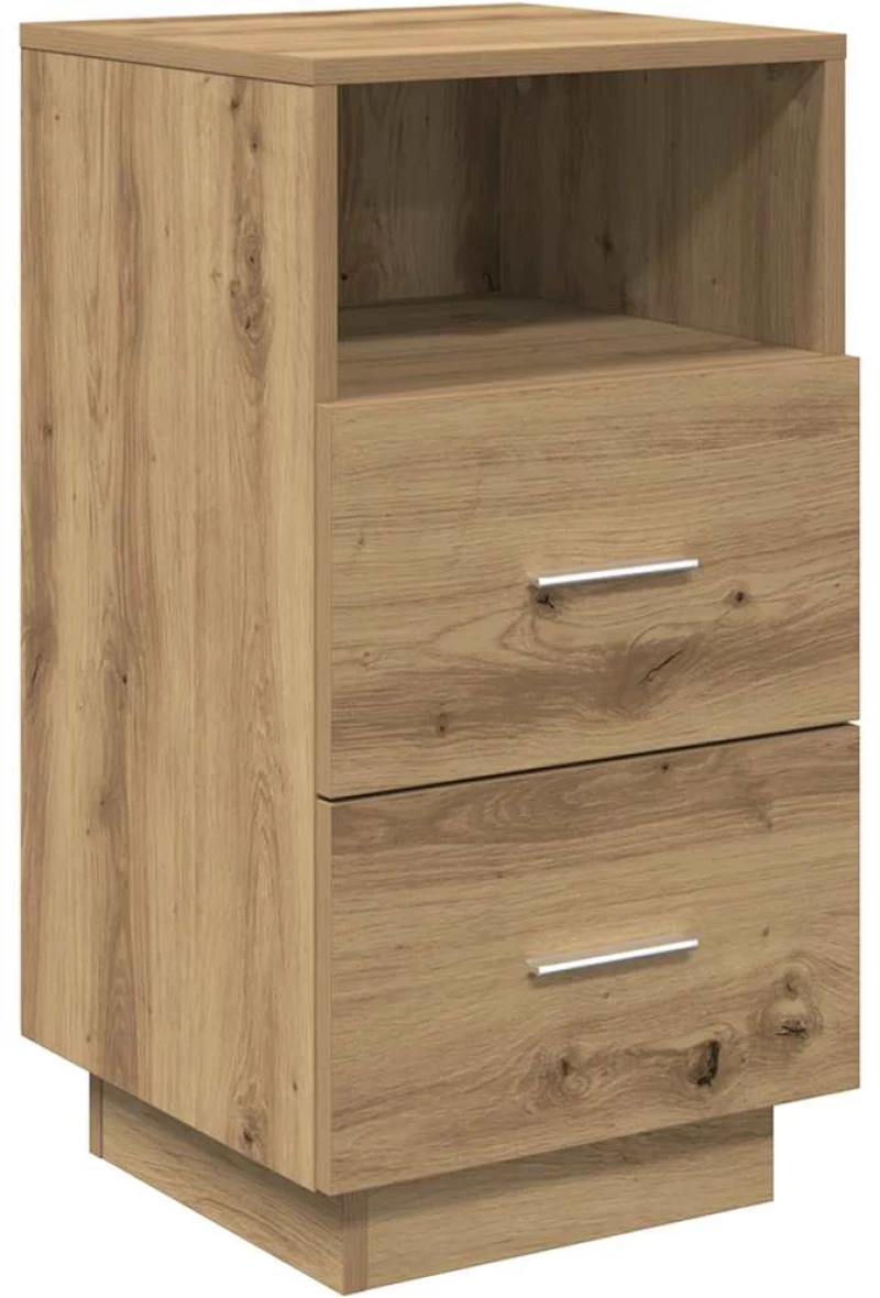 vidaXL Κομοδίνο με 2 συρτάρια Αρτισιανή Δρυς 36x36x68 εκ.
