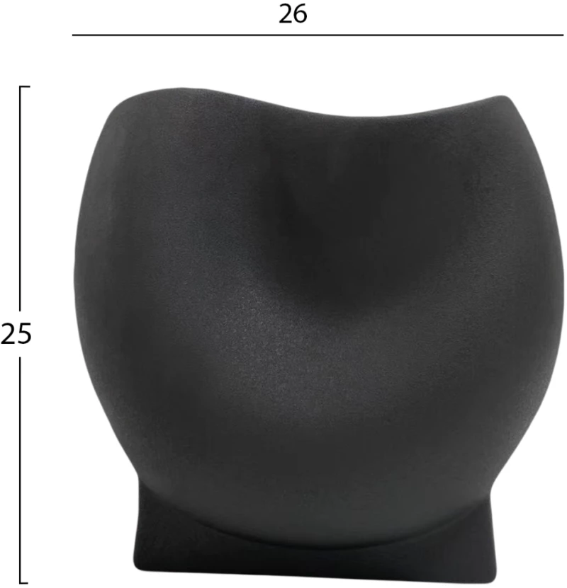 ΕΠΙΤΡΑΠΕΖΙΟ ΚΕΡΑΜΙΚΟ ΔΙΑΚΟΣΜΗΤΙΚΟ GLAΖΕ HM4610.02 ΜΑΥΡΟ ΜΑΤ 26x14x25Υεκ
