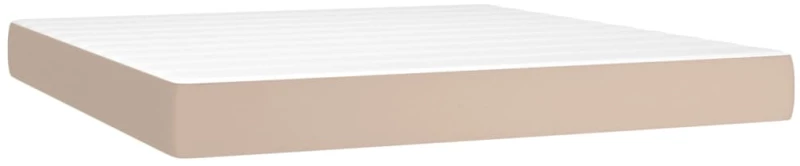 vidaXL Κρεβάτι Boxspring με Στρώμα Καπουτσίνο 160x200εκ.από Συνθ.Δέρμα