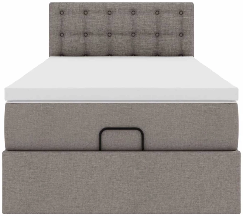 vidaXL Οθωμανικό κρεβάτι με στρώμα Taupe 80x200cm ύφασμα