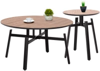 ΣΕΤ 2ΤΜΧ ΤΡΑΠΕΖΙΑ ΣΑΛΟΝΙΟΥ NORTON HM21088 MDF-ΜΕΤΑΛΛΟ Φ80εκ & Φ45εκ