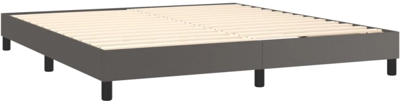 vidaXL Κρεβάτι Boxspring με Στρώμα Γκρι 160x200εκ. από Συνθετικό Δέρμα